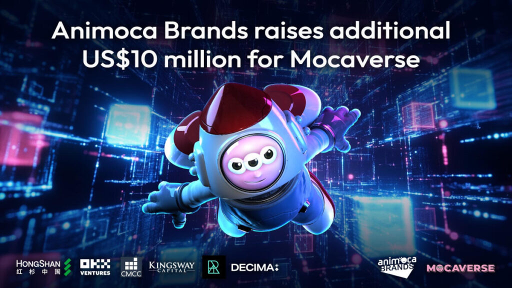 animoca brands raises 10 million dollars for the expansion of mocaverse