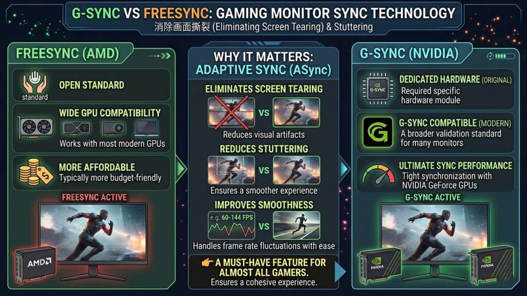 G-Sync vs FreeSync Gaming Monitor Sync Technology