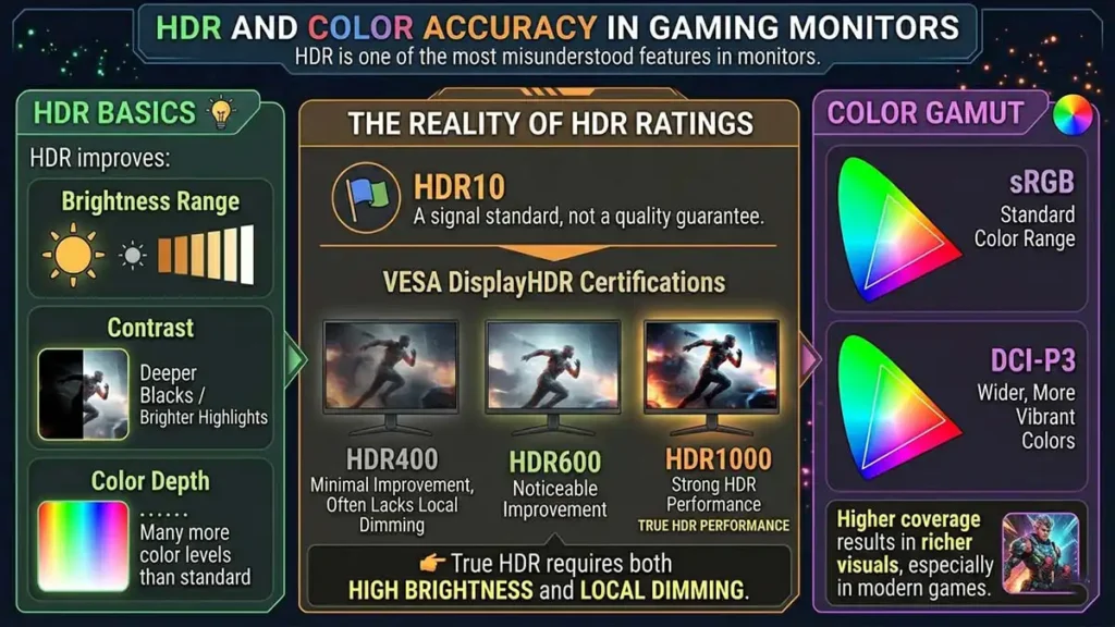 HDR and Color Accuracy in Gaming Monitors