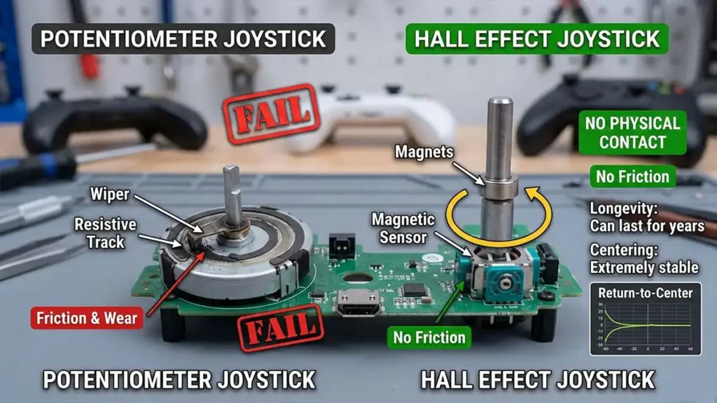 Hall Effect Joysticks (The “Forever” Fix)