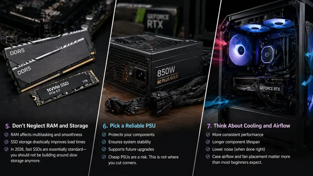 choosing RAM and PSU for building a pc