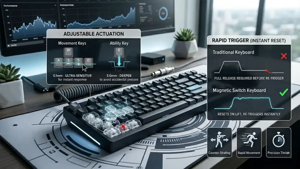 gaming keyboard Actuation & Rapid Trigger